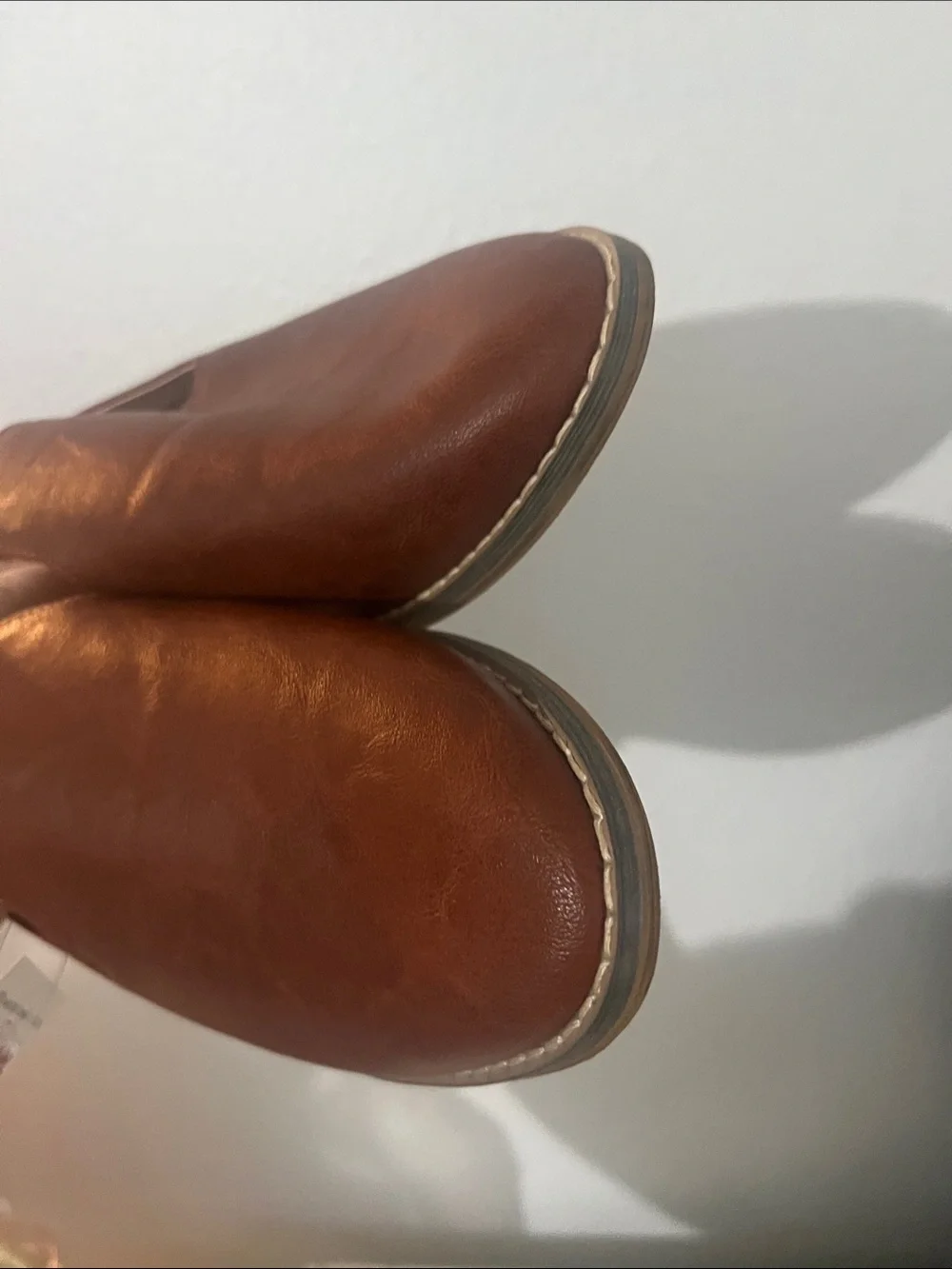New Indigo Rd. Women’s Cognac Brown Faux Leather Flats Loafers Size 9 NWT